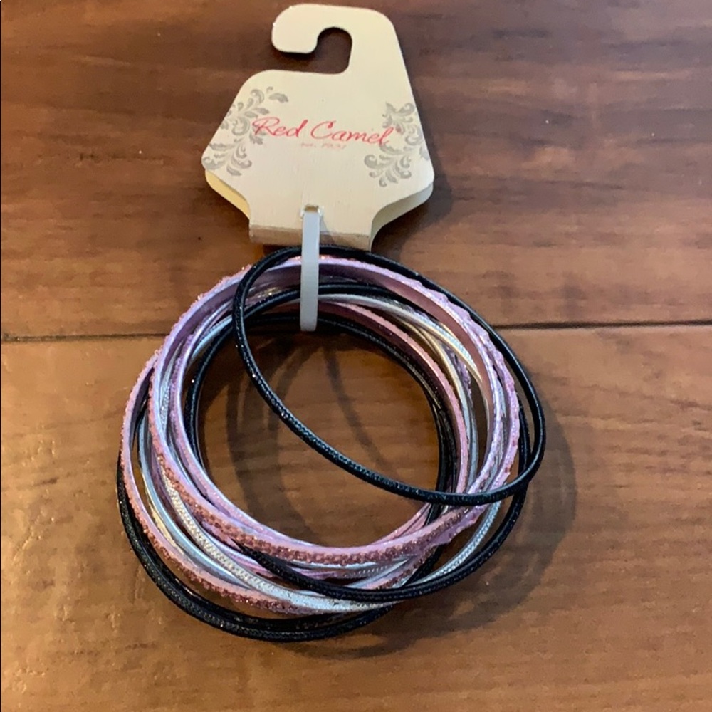 New Red camel bangles pink, black,silver